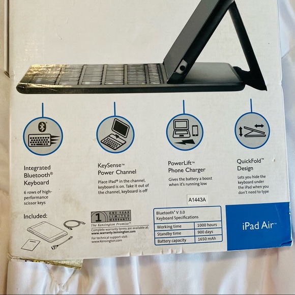 Kensington KeyFolio Keyboard iPad Air A1443A - Picture 9 of 9